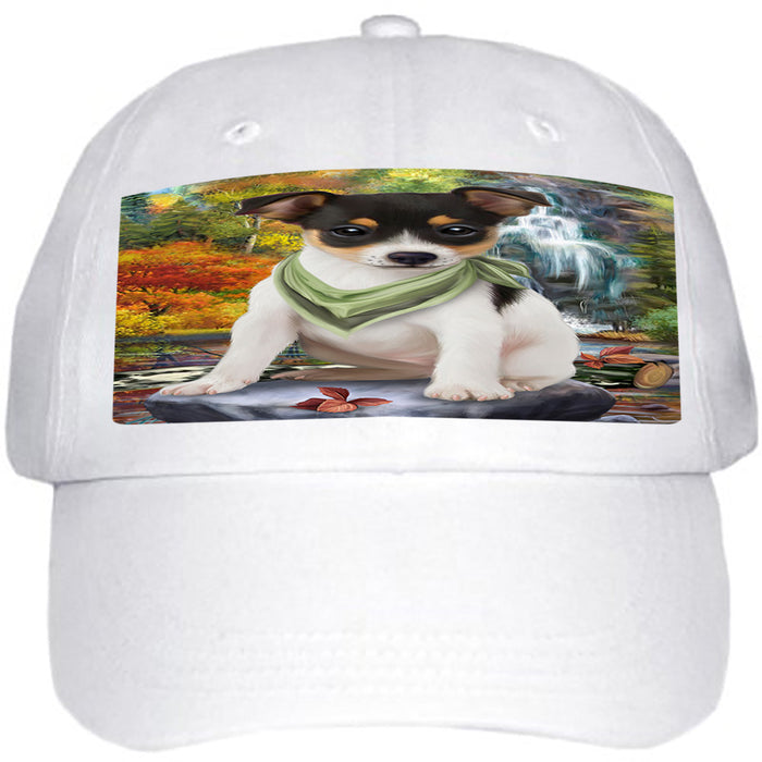Scenic Waterfall Rat Terrier Dog Ball Hat Cap HAT59514