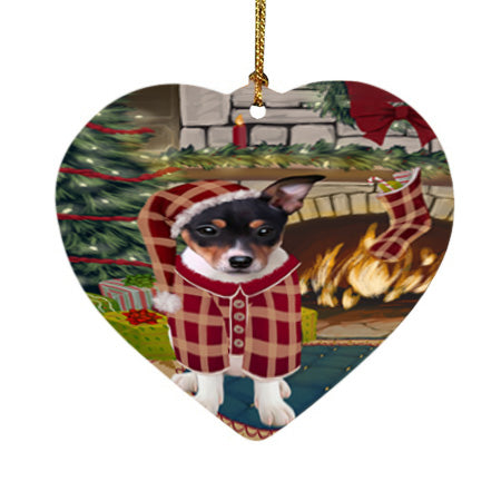 The Stocking was Hung Rat Terrier Dog Heart Christmas Ornament HPOR55931