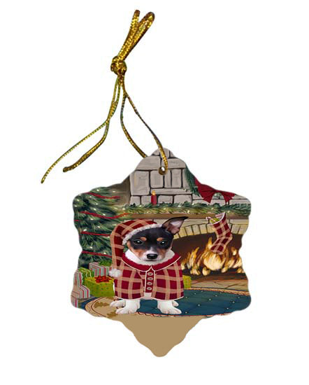 The Stocking was Hung Rat Terrier Dog Star Porcelain Ornament SPOR55931