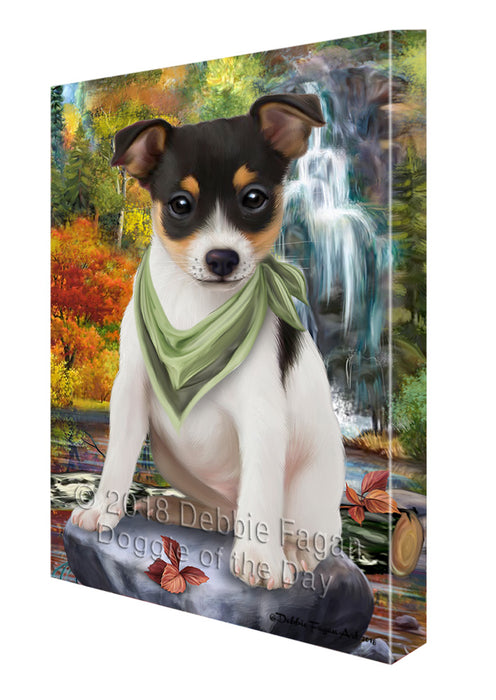 Scenic Waterfall Rat Terrier Dog Canvas Print Wall Art Décor CVS84608
