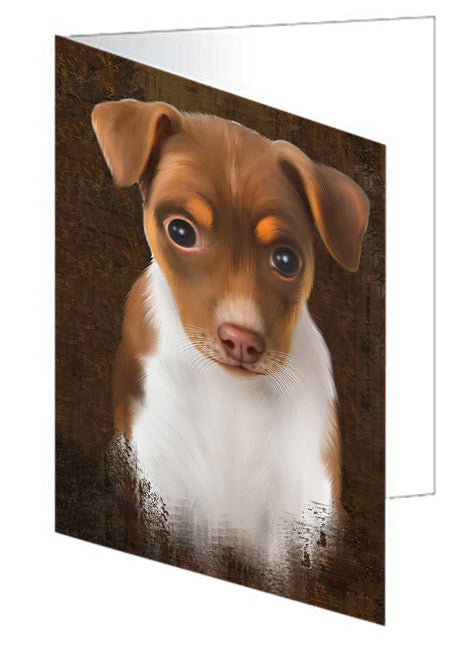 Rustic Rat Terrier Dog Handmade Artwork Assorted Pets Greeting Cards and Note Cards with Envelopes for All Occasions and Holiday Seasons GCD67442