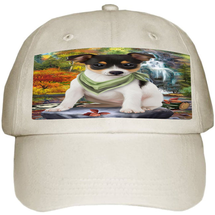 Scenic Waterfall Rat Terrier Dog Ball Hat Cap HAT59514