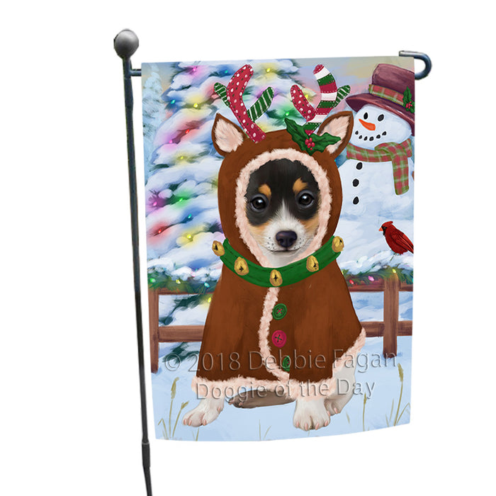 Christmas Gingerbread House Candyfest Rat Terrier Dog Garden Flag GFLG57119