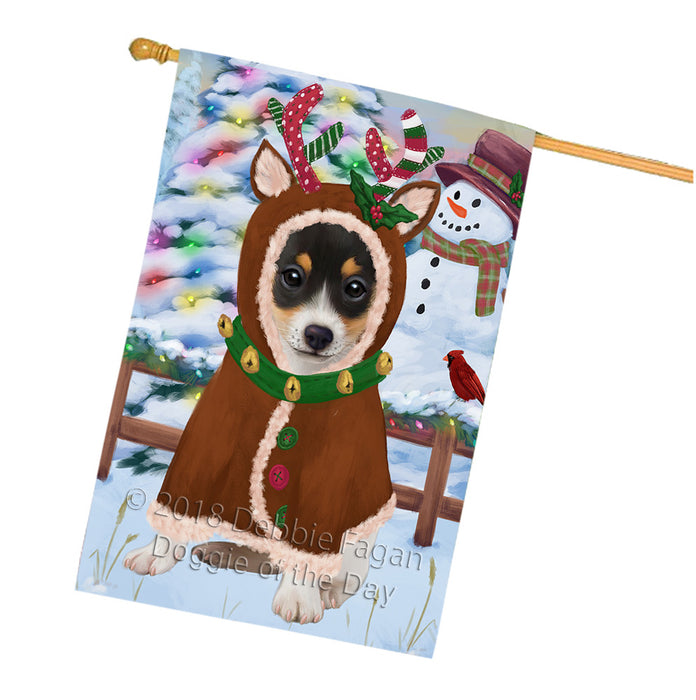 Christmas Gingerbread House Candyfest Rat Terrier Dog House Flag FLG57175