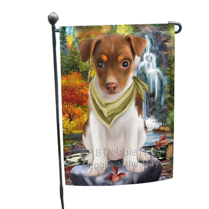 Scenic Waterfall Rat Terrier Dog Garden Flag GFLG51925