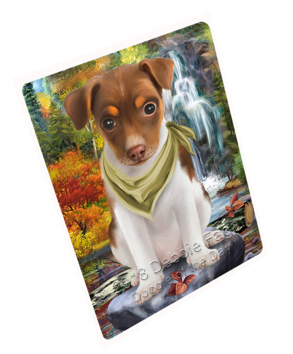 Scenic Waterfall Rat Terrier Dog Large Refrigerator / Dishwasher Magnet RMAG72066