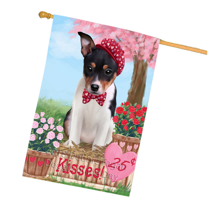 Rosie 25 Cent Kisses Rat Terrier Dog House Flag FLG56684