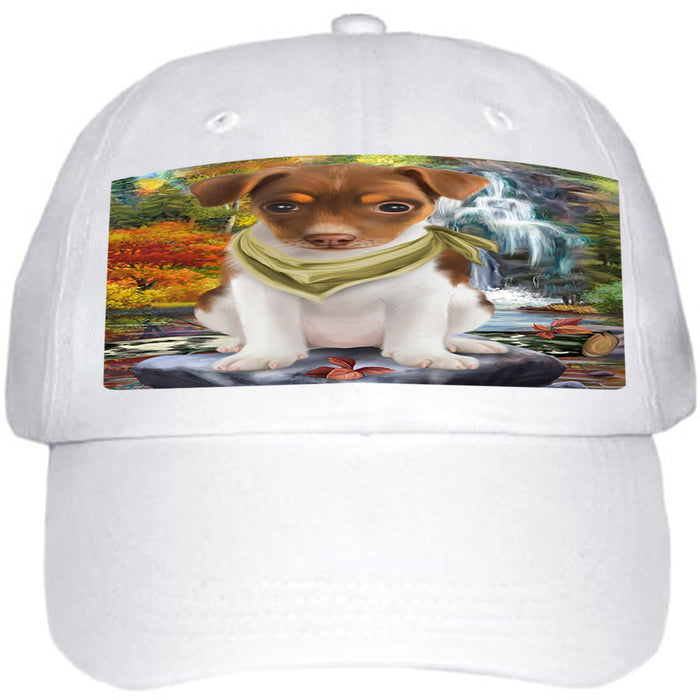 Scenic Waterfall Rat Terrier Dog Ball Hat Cap HAT59517
