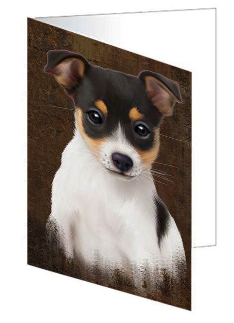 Rustic Rat Terrier Dog Handmade Artwork Assorted Pets Greeting Cards and Note Cards with Envelopes for All Occasions and Holiday Seasons GCD67445