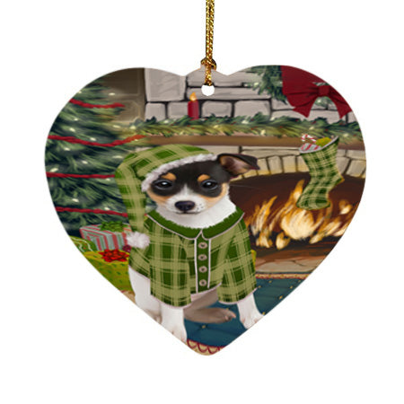 The Stocking was Hung Rat Terrier Dog Heart Christmas Ornament HPOR55932