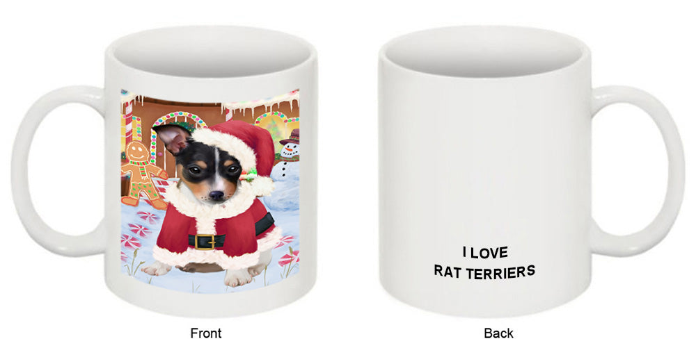 Christmas Gingerbread House Candyfest Rat Terrier Dog Coffee Mug MUG51890