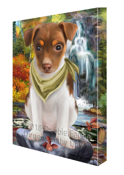 Scenic Waterfall Rat Terrier Dog Canvas Print Wall Art Décor CVS84617