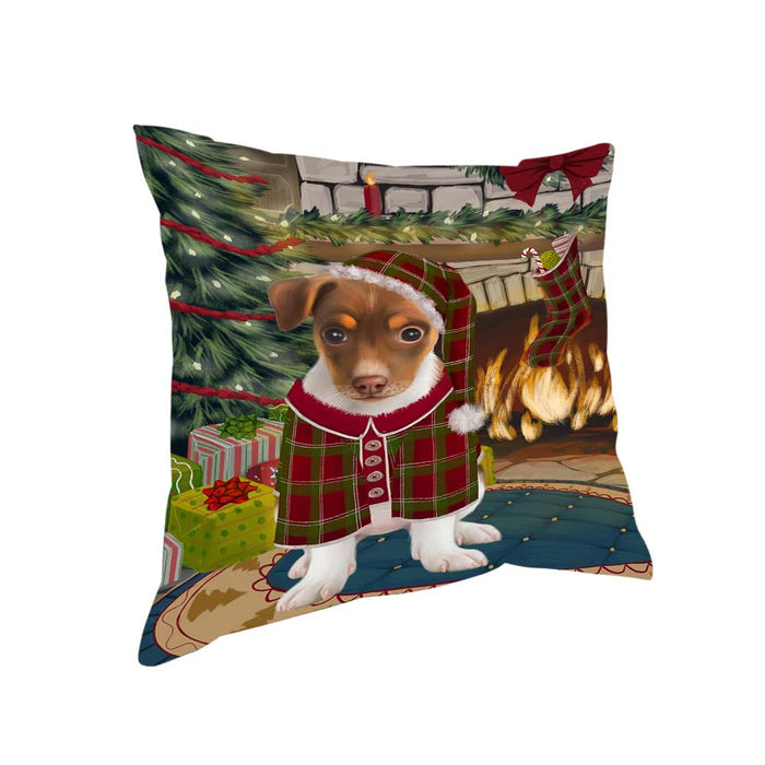 The Stocking was Hung Rat Terrier Dog Pillow PIL71236