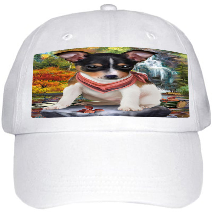 Scenic Waterfall Rat Terrier Dog Ball Hat Cap HAT59520