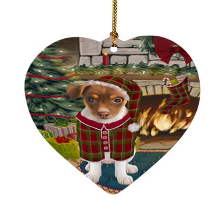 The Stocking was Hung Rat Terrier Dog Heart Christmas Ornament HPOR55933