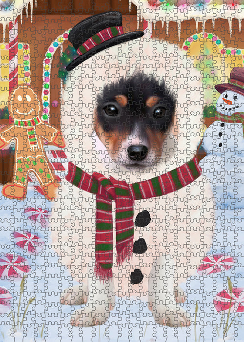 Christmas Gingerbread House Candyfest Rat Terrier Dog Puzzle  PUZL94172