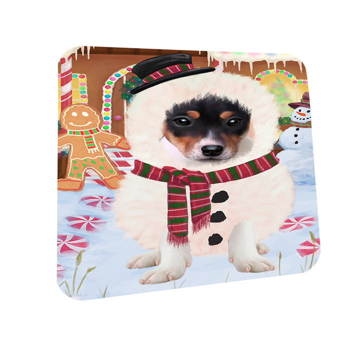 Christmas Gingerbread House Candyfest Rat Terrier Dog Coasters Set of 4 CST56451