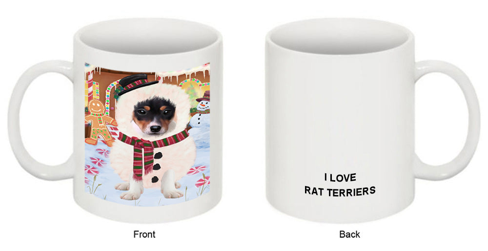 Christmas Gingerbread House Candyfest Rat Terrier Dog Coffee Mug MUG51891