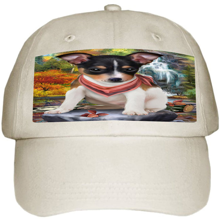 Scenic Waterfall Rat Terrier Dog Ball Hat Cap HAT59520