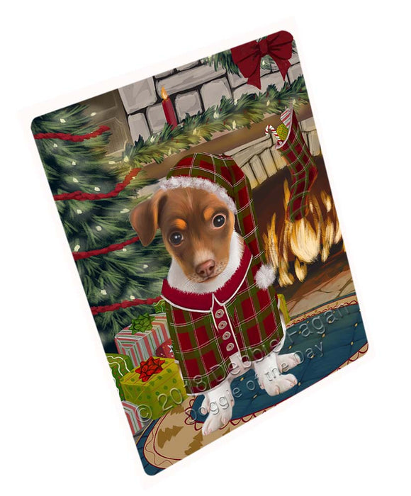 The Stocking was Hung Rat Terrier Dog Magnet MAG71868 (Small 5.5" x 4.25")