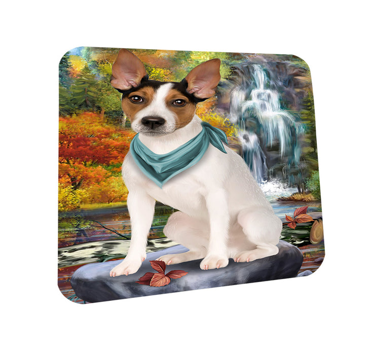 Scenic Waterfall Rat Terrier Dog Coasters Set of 4 CST51890
