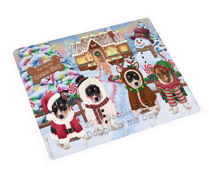 Holiday Gingerbread Cookie Shop Rat Terriers Dog Large Refrigerator / Dishwasher Magnet RMAG101346