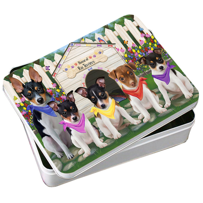 Spring Dog House Rat Terriers Dog Photo Storage Tin PITN50223