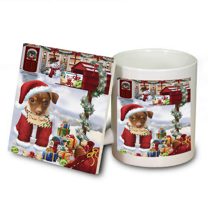 Rat Terrier Dog Dear Santa Letter Christmas Holiday Mailbox Mug and Coaster Set MUC53913