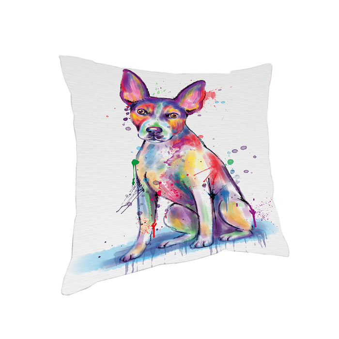 Watercolor Rat Terrier Dog Pillow PIL83284