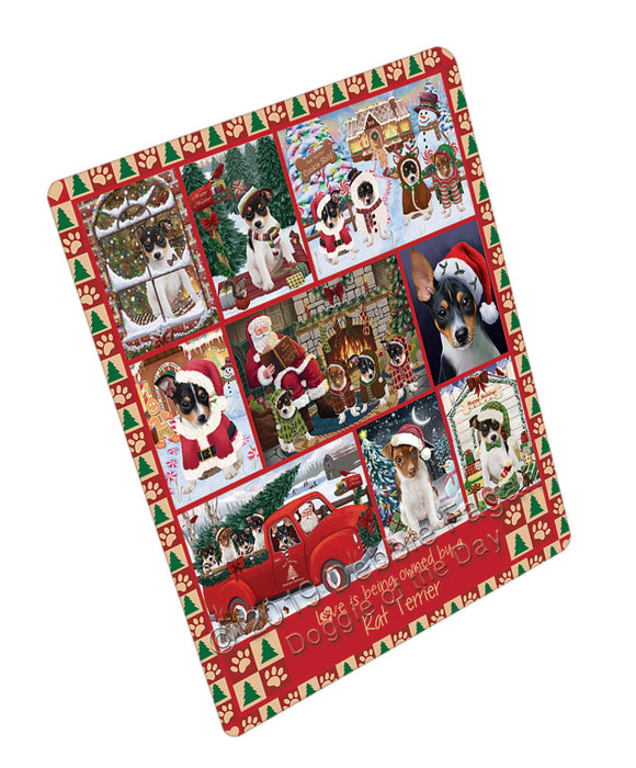 Love is Being Owned Christmas Rat Terrier Dogs Refrigerator / Dishwasher Magnet RMAG108006