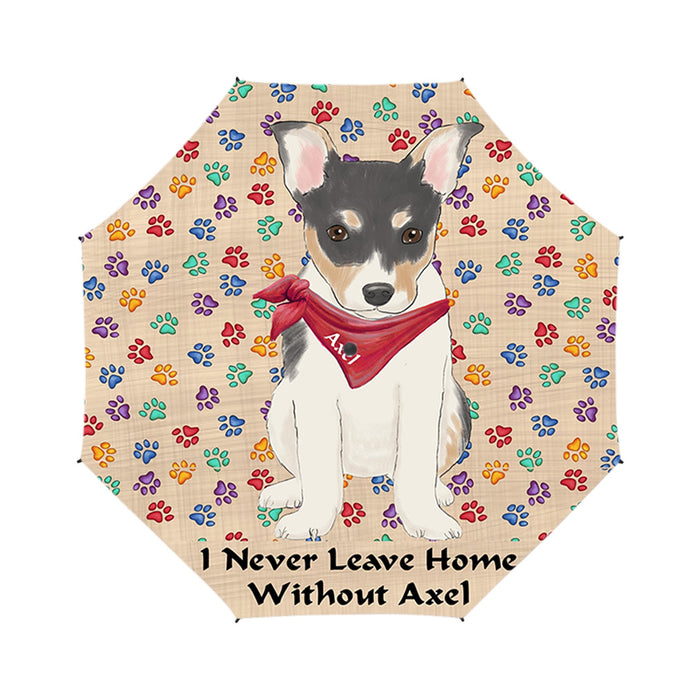 Custom Pet Name Personalized I never Leave Home Rat Terrier Dog Semi-Automatic Foldable Umbrella