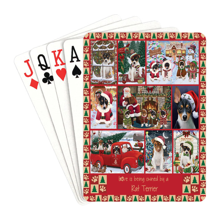 Love is Being Owned Christmas Rat Terrier Dogs Playing Card Decks