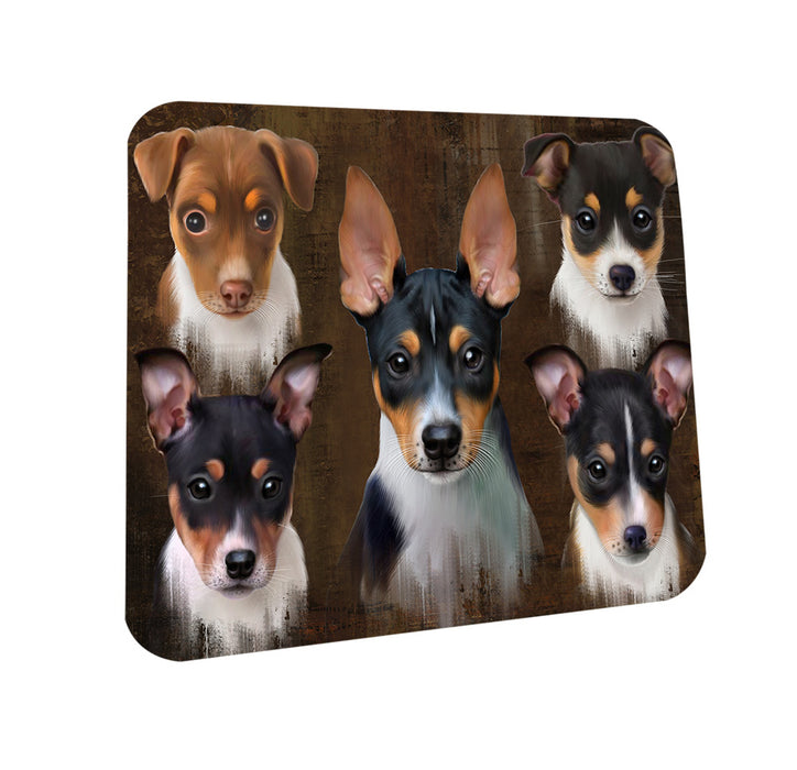 Rustic 5 Rat Terrier Dog Coasters Set of 4 CST54102