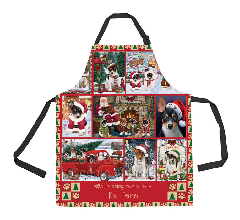 Love is Being Owned Christmas Rat Terrier Dogs Apron