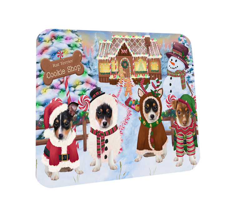 Holiday Gingerbread Cookie Shop Rat Terriers Dog Coasters Set of 4 CST56471