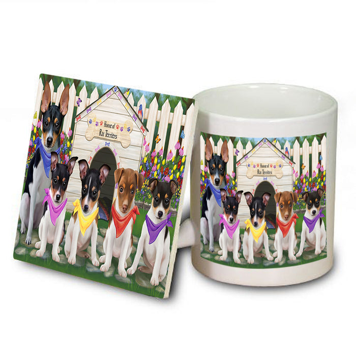 Spring Dog House Rat Terriers Dog Mug and Coaster Set MUC50881