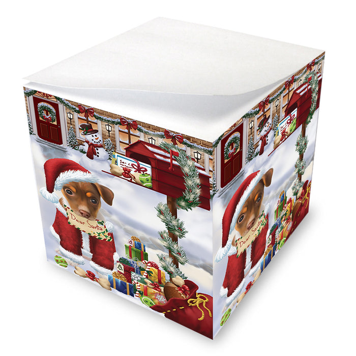 Rat Terrier Dog Dear Santa Letter Christmas Holiday Mailbox Note Cube NOC55567
