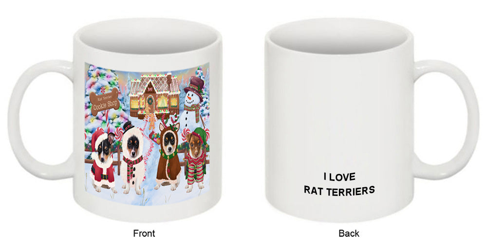 Holiday Gingerbread Cookie Shop Rat Terriers Dog Coffee Mug MUG51911