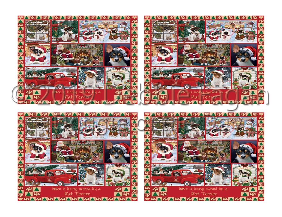 Love is Being Owned Christmas Rat Terrier Dogs Placemat