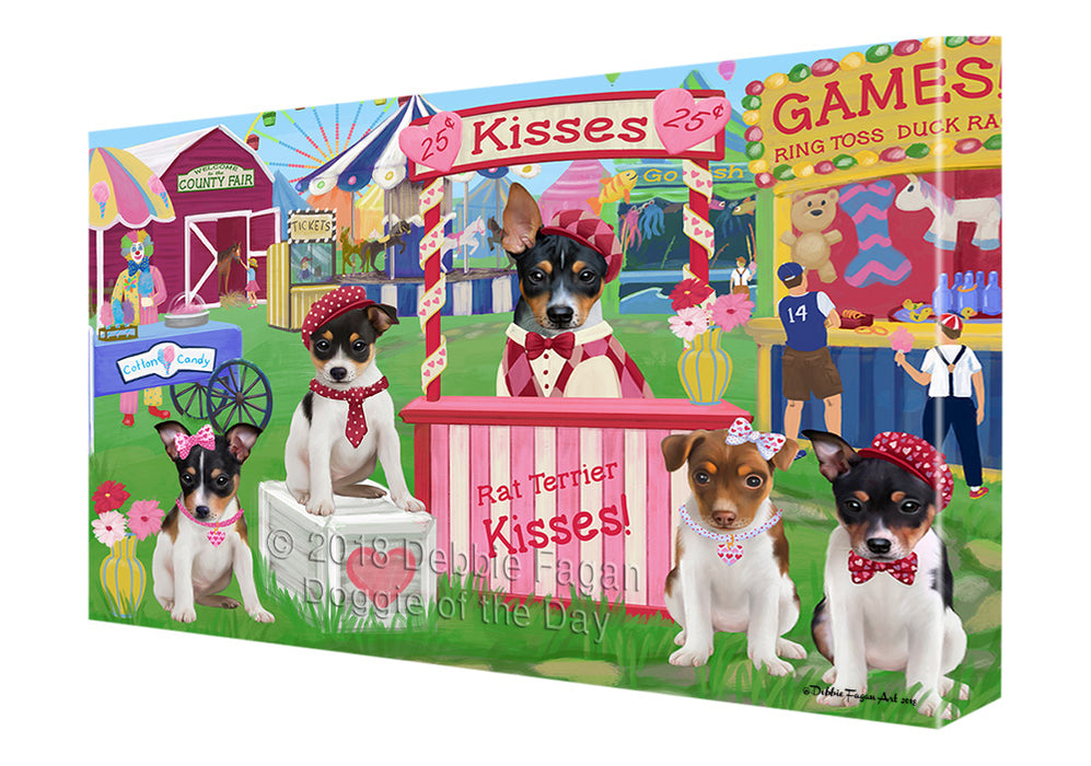 Carnival Kissing Booth Rat Terriers Dog Canvas Print Wall Art Décor CVS125468