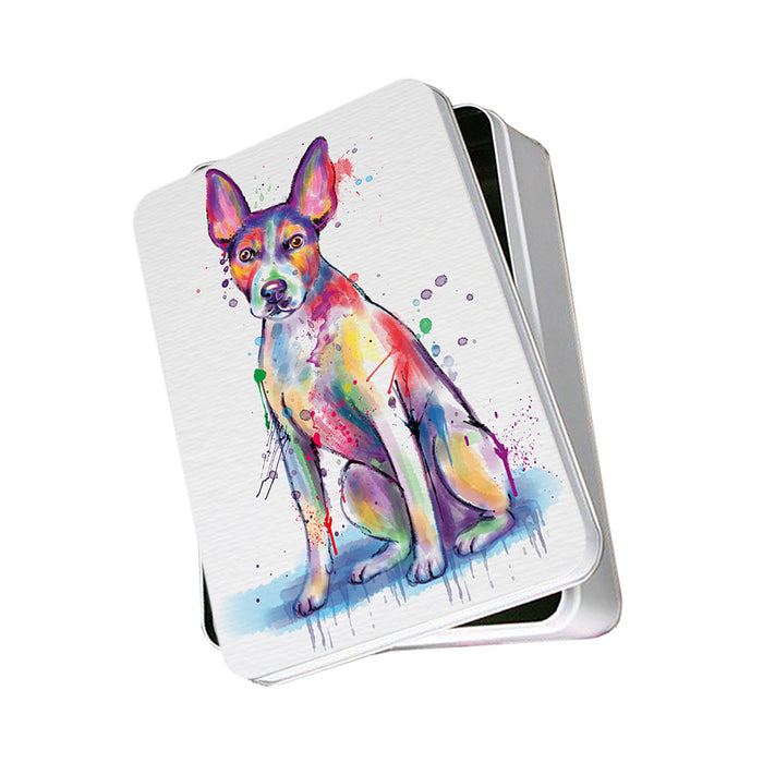 Watercolor Rat Terrier Dog Photo Storage Tin PITN57039