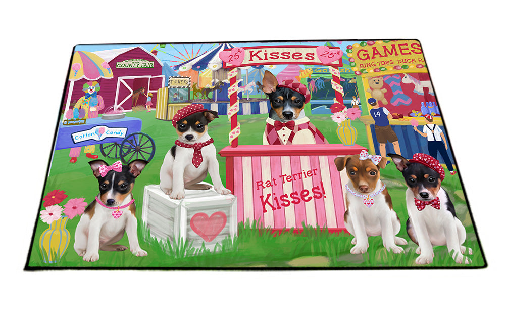 Carnival Kissing Booth Rat Terriers Dog Floormat FLMS53010