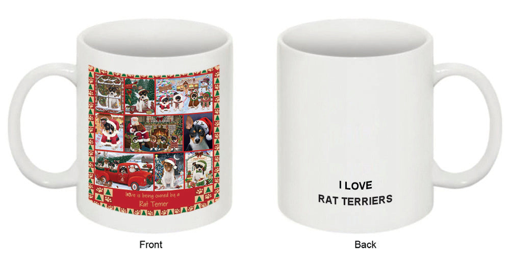 Love is Being Owned Christmas Rat Terrier Dogs Coffee Mug MUG52644