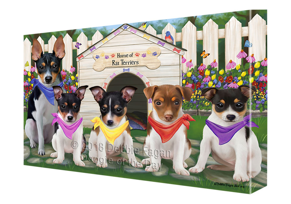 Spring Dog House Rat Terriers Dog Canvas Wall Art CVS67993