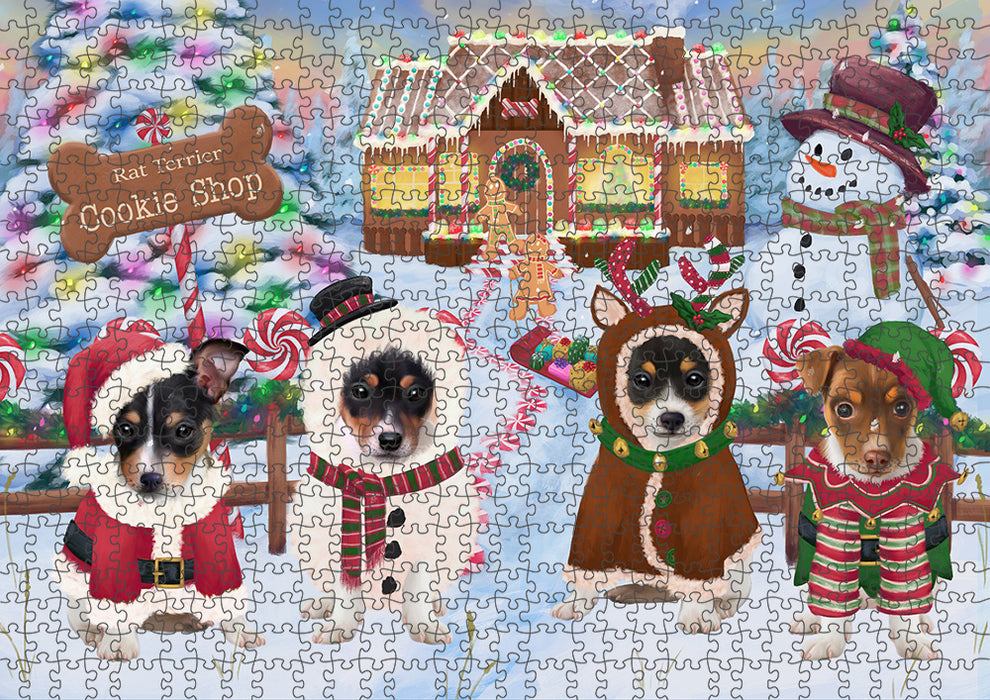 Holiday Gingerbread Cookie Shop Rat Terriers Dog Puzzle  PUZL94300