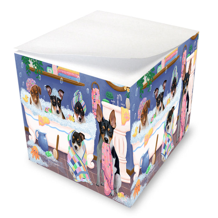 Rub A Dub Dogs In A Tub Rat Terriers Dog Note Cube NOC54884