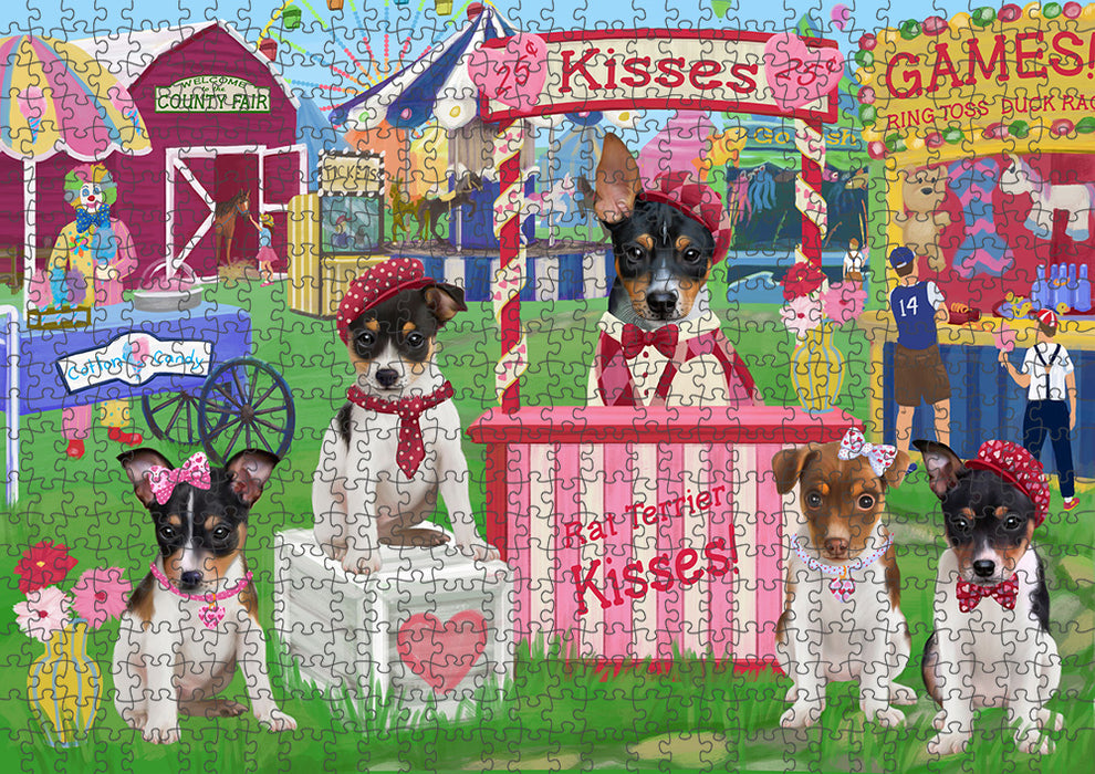 Carnival Kissing Booth Rat Terriers Dog Puzzle  PUZL91868