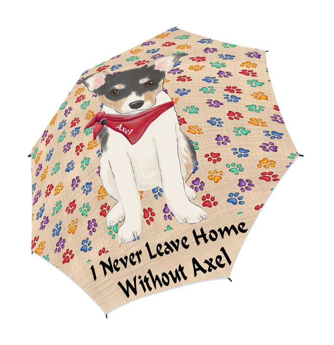 Custom Pet Name Personalized I never Leave Home Rat Terrier Dog Semi-Automatic Foldable Umbrella