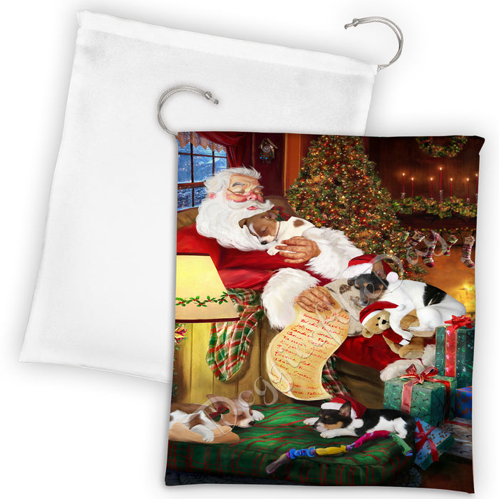 Santa Sleeping with Rhodesian Ridgeback Dogs Drawstring Laundry or Gift Bag LGB48840