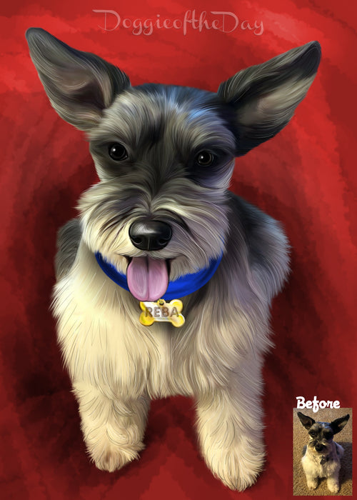 Digital Painting PERSONALIZED PET PORTRAIT! Custom Pet Dog or Cat Art